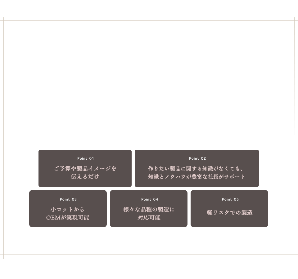 弊社のOEMの特徴